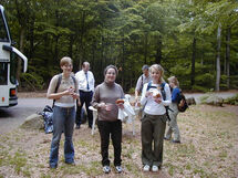 People in the forest. Photo. 