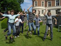 People jumping. Photo. 