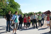 Group of people standing. Photo. 