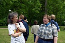People on a field. Photo. 