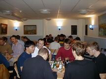 People having lunch in a restaurant. Photo.