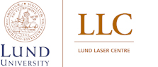 Logotype of Lund university and Lund Laser Center.